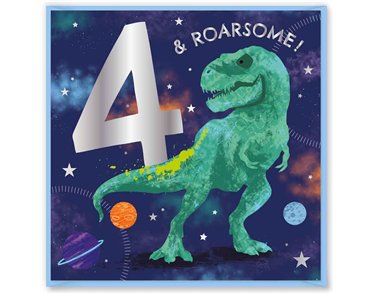 15cm AGE 4 BLUE BIRTHDAY CARD 12S