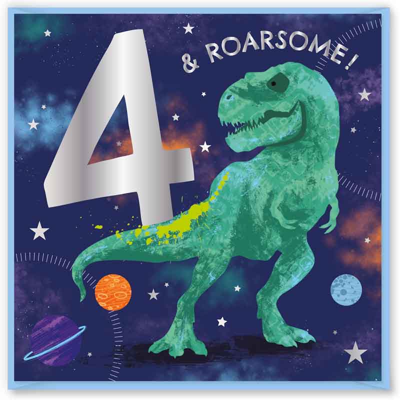 15cm AGE 4 BLUE BIRTHDAY CARD 12S