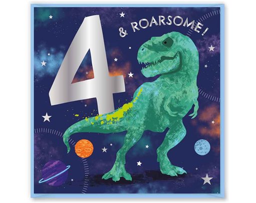 15cm AGE 4 BLUE BIRTHDAY CARD 12S