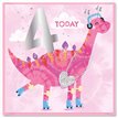 15cm AGE 4 PINK BIRTHDAY CARD 12S