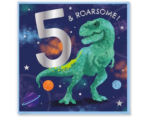 15cm AGE 5 BLUE BIRTHDAY CARD 12S