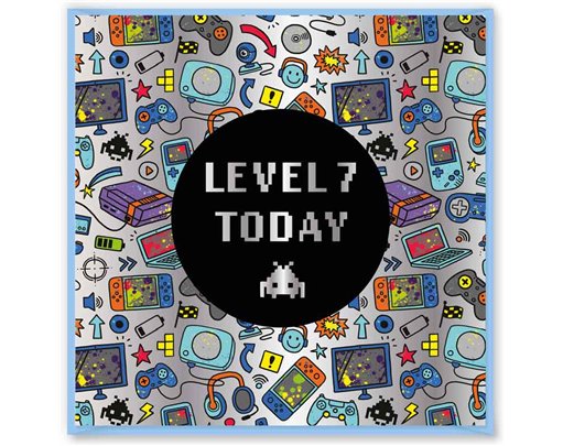 15cm AGE 7 GAME BIRTHDAY CARD 12S