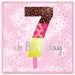 15cm AGE 7 PINK BIRTHDAY CARD 12S