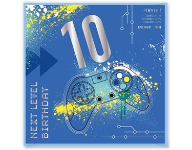 15cm AGE 10 GAME BIRTHDAY CARD 12S