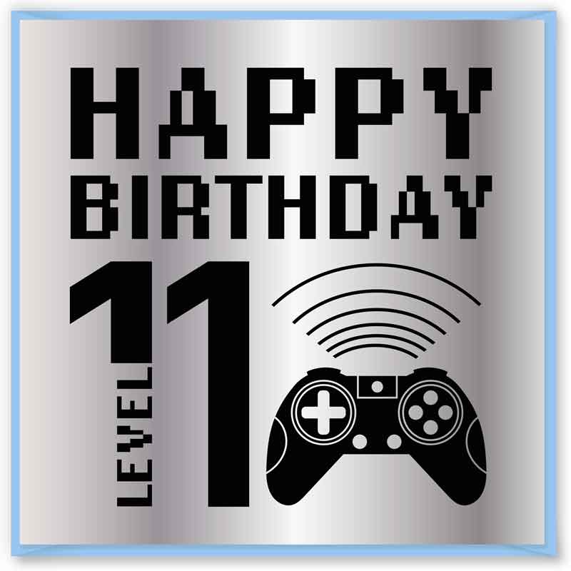 15cm AGE 11 GAME BIRTHDAY CARD 12S