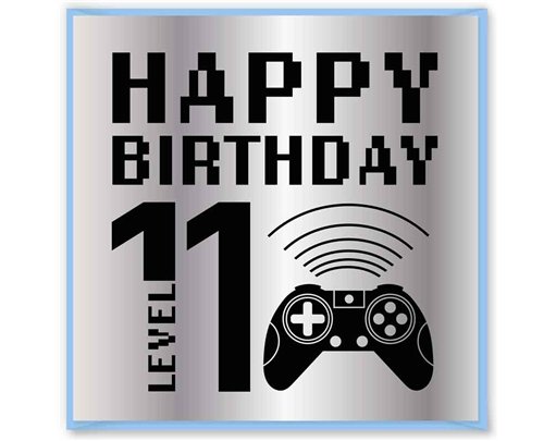 15cm AGE 11 GAME BIRTHDAY CARD 12S