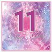 15cm AGE 11 PINK  BIRTHDAY CARD 12S