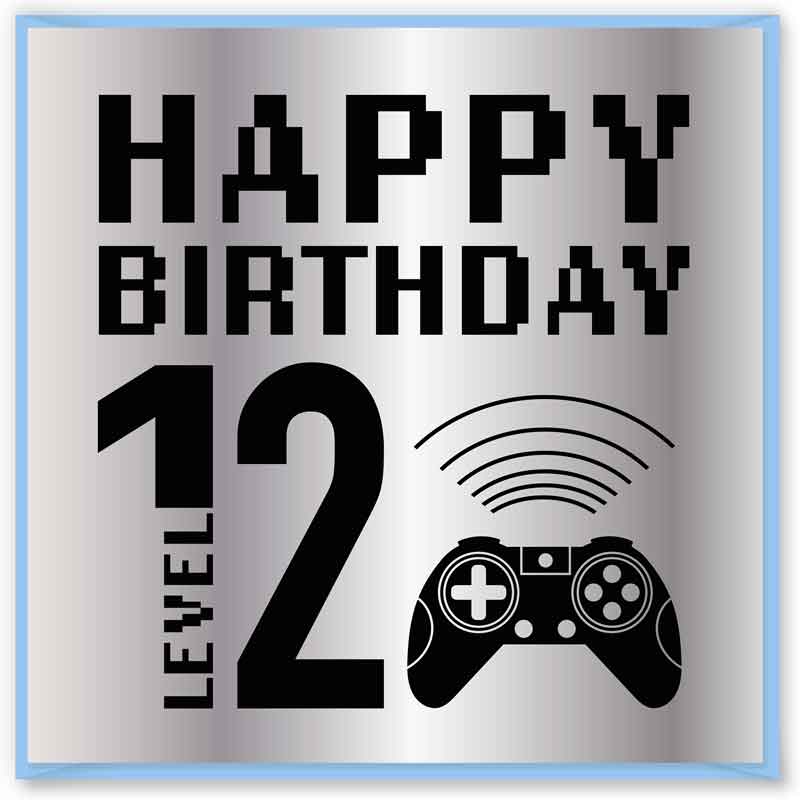 15cm AGE 12 GAME BIRTHDAY CARD 12S