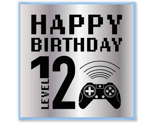15cm AGE 12 GAME BIRTHDAY CARD 12S