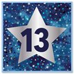 15cm AGE 13 BLUE BIRTHDAY CARD 12S