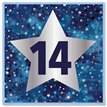 15cm AGE 14 BLUE BIRTHDAY CARD 12S