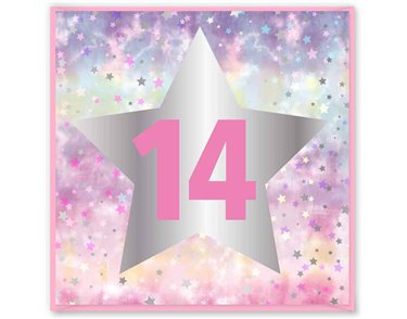 15cm AGE 14 PINK BIRTHDAY CARD 12S