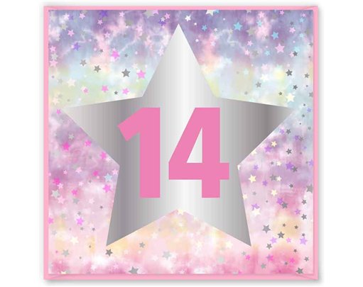 15cm AGE 14 PINK BIRTHDAY CARD 12S