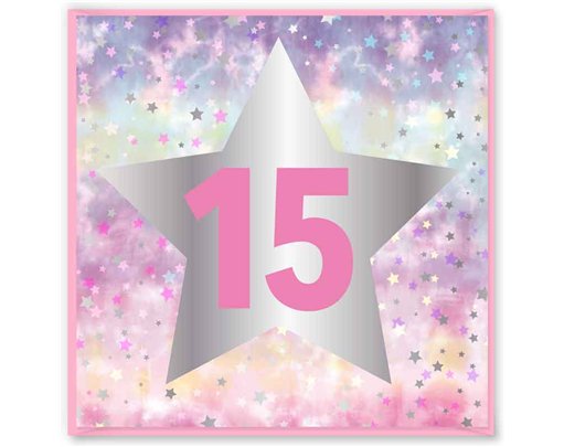 15cm AGE 15 PINK BIRTHDAY CARD 12S