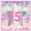 15cm AGE 15 PINK BIRTHDAY CARD 12S