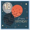 15cm AGE 16 BLUE BIRTHDAY CARD 12S