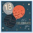 15cm AGE 18 BLUE BIRTHDAY CARD 12S