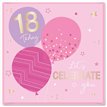 15cm AGE 18 PINK BRITHDAY  CARD 12S
