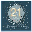 15cm AGE 21 BLUE BIRTHDAY CARD 12S