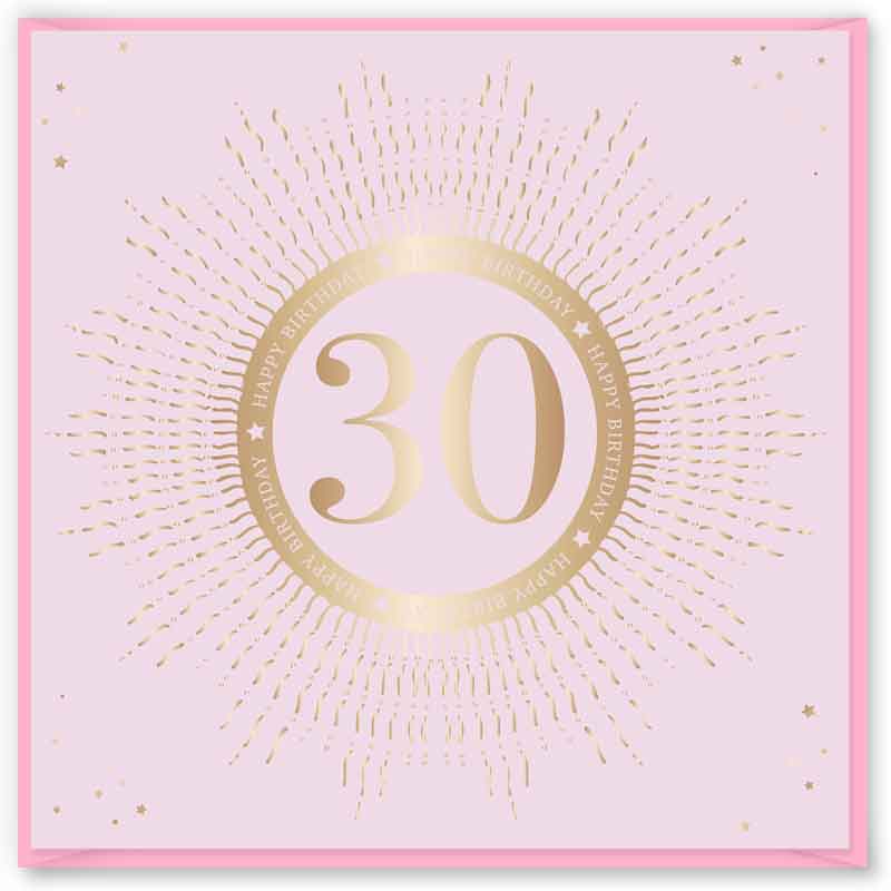15cm AGE 30 PINK BIRTHDAY CARD 12S
