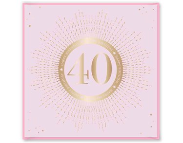 15cm AGE 40 PINK BIRTHDAY CARD 12S