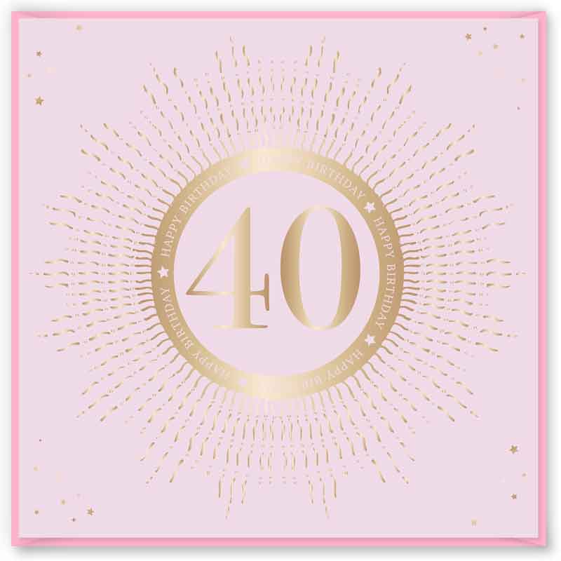 15cm AGE 40 PINK BIRTHDAY CARD 12S