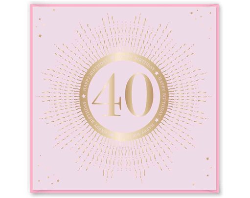 15cm AGE 40 PINK BIRTHDAY CARD 12S