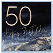 15cm AGE 50 BLUE BIRTHDAY CARD 12S