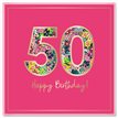 15cm AGE 50 PINK BIRTHDAY CARD 12S