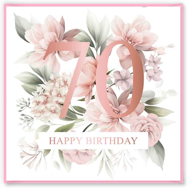 15cm AGE 70 FLORAL BIRTHDAY CARD 12S