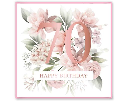 15cm AGE 70 FLORAL BIRTHDAY CARD 12S