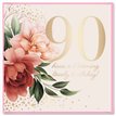 15cm AGE 90 FLORAL BIRTHDAY CARD 12S