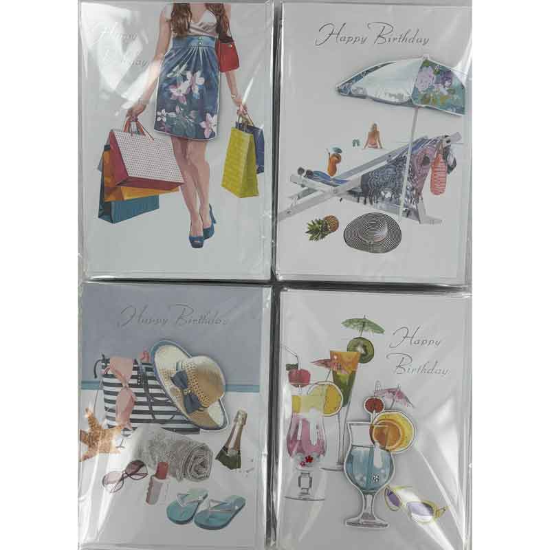 C50 FEMALE MODERN BIRTHDAY HANDMADE CARDS 6S