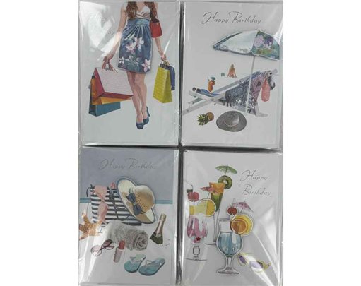 C50 FEMALE MODERN BIRTHDAY HANDMADE CARDS 6S