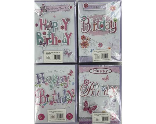 C50 FEMALE CONTEMPORARY BIRTHDAY HANDMADE CARD 6S