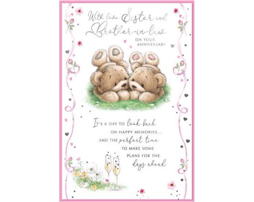 C75 CUTE SISTER & BROTHER IN LAW ANNIVERSARY SIMON ELVIN 6S