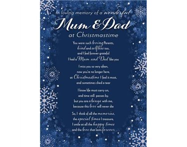 MUM AND DAD CHRISTMAS GRAVESIDE CARD 6S