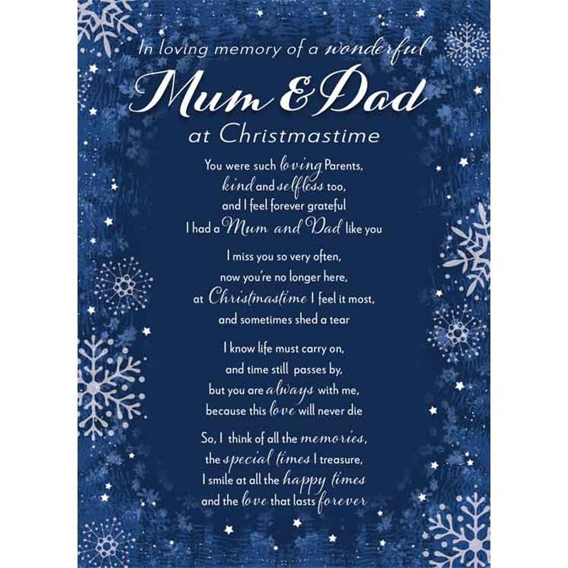 MUM AND DAD CHRISTMAS GRAVESIDE CARD 6S