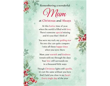 MUM CHRISTMAS GRAVESIDE CARD 6S