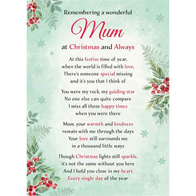 MUM CHRISTMAS GRAVESIDE CARD 6S