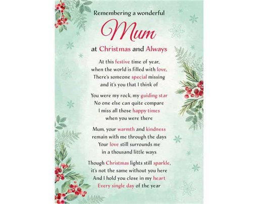 MUM CHRISTMAS GRAVESIDE CARD 6S