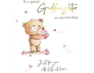 C50 GODDAUGHTER BIRTHDAY FUZZY FRIENDS PICCADILLY GREETINGS 6S