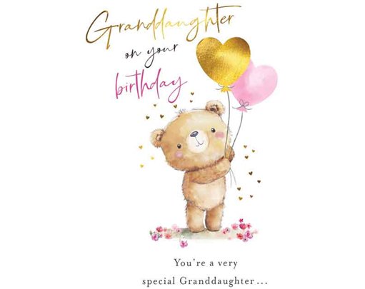 C50 GRANDDAUGHTER BIRTHDAY FUZZY FRIENDS PICCADILLY GREETINGS 6S