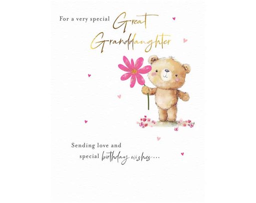 C50 GREAT GRANDDAUGHTER BIRTHDAY FUZZY FRIENDS PICCADILLY GREETINGS 6S