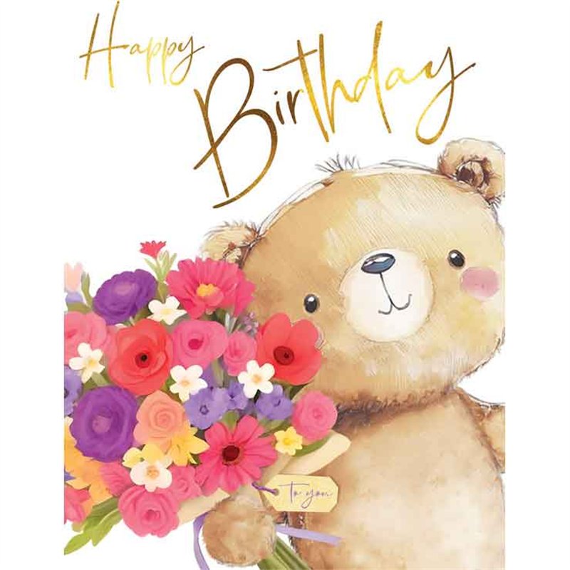 C50 BIG BEAR FEMALE BIRTHDAY FUZZY FRIENDS PICCADILLY GREETINGS 6S