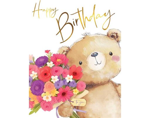 C50 BIG BEAR FEMALE BIRTHDAY FUZZY FRIENDS PICCADILLY GREETINGS 6S