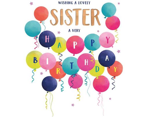 C50 SISTER BIRTHDAY LIMELIGHT PICCADILLY GREETINGS 6S