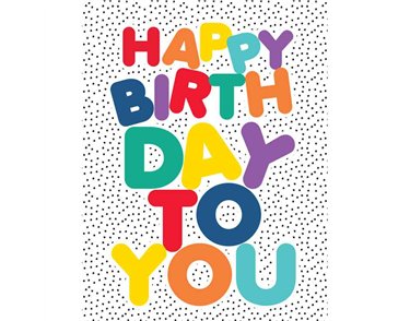 C50 BRIGHT TYPE BIRTHDAY LIMELIGHT PICCADILLY GREETINGS 6S