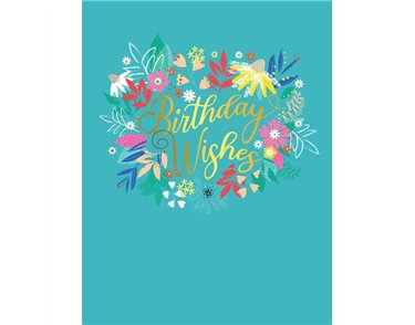 C50 TYPE & FLOWERS BIRTHDAY FEMALE LIMELIGHT PICCADILLY GREETINGS 6S