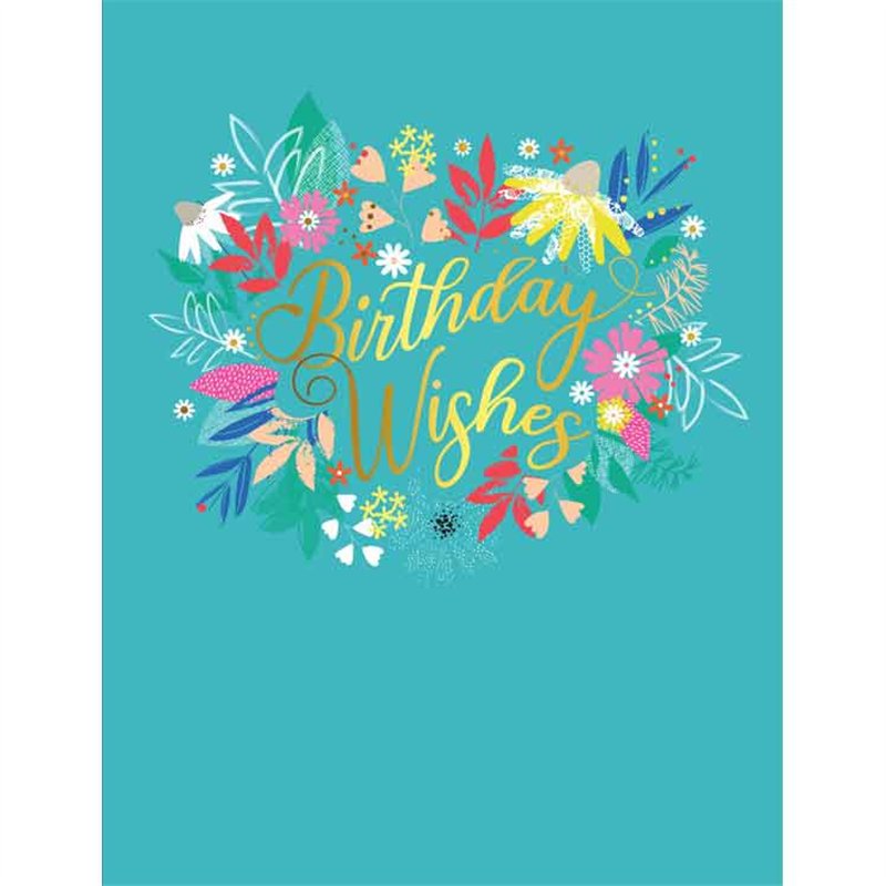 C50 TYPE & FLOWERS BIRTHDAY FEMALE LIMELIGHT PICCADILLY GREETINGS 6S